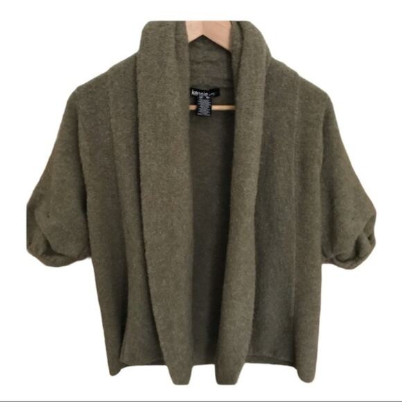 Kensie Acrylic Alpaca Blend Tan Open Cardigan - Picture 1 of 5